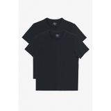 Ac&Co / Altınyıldız Classics Erkek Sıyah-sıyah 2'li Slim Fit Dar Kesim V Yaka %100 Pamuk Tişört Sıyah-sıyah Siyah