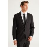 AC&Co / Altınyıldız Classics Erkek Siyah Slim Fit Dar Kesim Mono Yaka Takım Elbise 4A3023100061SYH566N Siyah