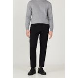 AC&Co / Altınyıldız Classics Erkek Siyah Slim Fit Dar Kesim Pamuklu Esnek Chino Pantolon Siyah