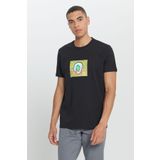 AC&Co / Altınyıldız Classics Erkek Siyah Standart Fit Normal Kesim %100 Pamuk Tasarım Baskılı Bisiklet Yaka Tişört