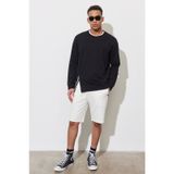 AC&Co / Altınyıldız Classics Erkek Sıyah Standart Fit Normal Kesim Bisiklet Yaka Sweatshirt