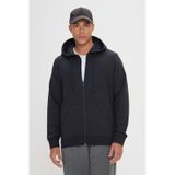 AC&Co / Altınyıldız Classics Erkek Sıyah Standart Fit Normal Kesim Kapüşonlu Pamuklu Sweatshirt