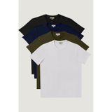 Ac&Co / Altınyıldız Classics Erkek Slim Fit 4'lü Tişört Paket Beyaz - Siyah - Lacivert - Haki Çok Renkli
