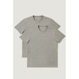 Ac&Co / Altınyıldız Classics Erkek Slim Fit Bisiklet Yaka 2'li Düz Tişört Paketi Gri Melanj