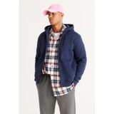 AC&Co / Altınyıldız Classics Erkek Standart Fit Normal Kesim Kapüşonlu Fermuarlı Sweatshirt - Lacivert