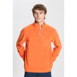 AC&Co / Altınyıldız Classics Erkek Turuncu Anti-pilling Tüylenme Yapmayan Standart Fit Dik Yaka Polar Sweatshirt Turuncu