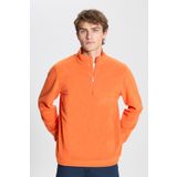 AC&Co / Altınyıldız Classics Erkek Turuncu Anti-pilling Tüylenme Yapmayan Standart Fit Dik Yaka Soğuk Geçirmez Polar Sweatshirt