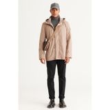AC&Co / Altınyıldız Classics Erkek Vızon Standart Fit Normal Kesim Kapüşonlu Dik Yaka Trençkot Vizon