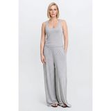 AC&Co / Altınyıldız Classics Kadın Gri Melanj Premium Viskon Yumuşak Dokulu Standart Fit Cepli Beli Lastikli Rahat Örme Pantolon