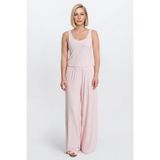 AC&Co / Altınyıldız Classics Kadın Pembe Premium Viskon Yumuşak Dokulu Standart Fit Cepli Beli Lastikli Rahat Örme Pantolon