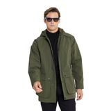 AC&Co / Altınyıldız Classics Kapüşonlu Dik Yaka Standart Fit Kaban, Renk Haki, Beden 48