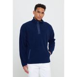 AC&Co / Altınyıldız Classics Lacivert Loose Fit Dik Bato Yaka Jakarlı Yumuşak Tuşeli Polar Sweatshirt