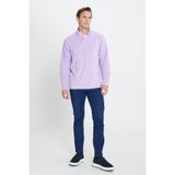 AC&Co / Altınyıldız Classics Lila Anti-Pilling Tüylenme Yapmayan Standart Fit Dik Yaka Polar Sweatshirt
