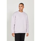 AC&Co / Altınyıldız Classics Lila Oversize Fit Bol Kesim Pamuklu Içi Polarlı 3 Iplik Bisiklet Yaka Sweatshirt