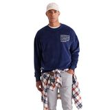 AC&Co / Altınyıldız Classics Loose Fit Bisiklet Yaka Pamuklu Sweatshirt, Renk Lacivert, Beden XL