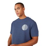 AC&Co / Altınyıldız Classics Modern Fit Bisiklet Yaka Kısa Kollu Pamuklu Baskılı Sweatshirt, Renk Indigo, Beden M