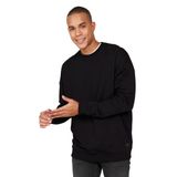 AC&Co / Altınyıldız Classics Oversize Bol Kesim 3 İplik Bisiklet Yaka Pamuklu Sweatshirt, Renk Siyah, Beden S