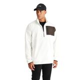 AC&Co / Altınyıldız Classics Oversize Bol Kesim Bato Yaka Cep Detaylı Fermuarlı Soğuk Geçirmez Polar Sweatshirt, Renk Beyaz, Beden 2XL