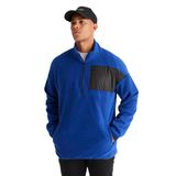 AC&Co / Altınyıldız Classics Oversize Bol Kesim Bato Yaka Cep Detaylı Fermuarlı Soğuk Geçirmez Polar Sweatshirt, Renk Saks Mavi, Beden XL