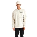 AC&Co / Altınyıldız Classics Oversize Bol Kesim Bisiklet Yaka %100 Pamuk Sweatshirt, Renk Bej, Beden M