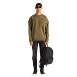 AC&Co / Altınyıldız Classics Oversize Bol Kesim Bisiklet Yaka %100 Pamuk Sweatshirt, Renk Haki, Beden L