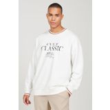 AC&Co / Altınyıldız Classics Oversize Bol Kesim Bisiklet Yaka Pamuklu Baskılı Sweatshirt, Renk Beyaz, Beden M