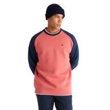 AC&Co / Altınyıldız Classics Oversize Bol Kesim Bisiklet Yaka Pamuklu Desenli Sweatshirt, Renk Lacivert-Mercan, Beden M