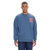 AC&Co / Altınyıldız Classics Oversize Fit Bol Kesim Harvard Lisanslı 3 İplik Pamuklu Bisiklet Yaka Sweatshirt, Renk Indigo, Beden S