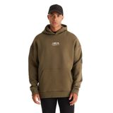 AC&Co / Altınyıldız Classics Oversize Fit Bol Kesim Kapüşonlu İçi Polarlı Pamuklu Sweatshirt, Renk Haki, Beden S