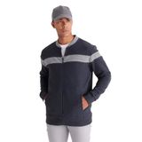 AC&Co / Altınyıldız Classics Oversize Fit Bol Kesim Kolej Yaka Pamuklu Sweatshirt Ceket, Renk Indigo Melanj, Beden XS