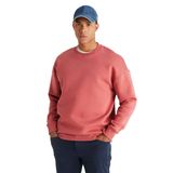 AC&Co / Altınyıldız Classics Oversize Fit Bol Kesim Pamuklu İçi Polarlı Bisiklet Yaka Sweatshirt, Renk Mercan, Beden S