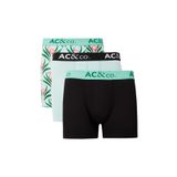 AC&Co / Altınyıldız Classics Pamuklu Esnek Desenli 3'lü Boxer Paketi, Renk Siyah-Yesil, Beden S