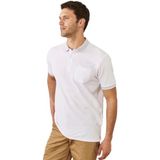 AC&Co / Altınyıldız Classics Polo Yaka Cepli Regular Fit Geniş Kesim Düz Tişört, Renk Beyaz-Beyaz, Beden 3XL