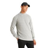 AC&Co / Altınyıldız Classics Recycle Standart Fit Normal Kesim Yarım Balıkçı Yaka Pamuklu Jakarlı Triko Kazak, Renk Gri Melanj, Beden 2XL