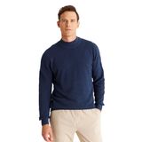 AC&Co / Altınyıldız Classics Recycle Standart Fit Normal Kesim Yarım Balıkçı Yaka Pamuklu Jakarlı Triko Kazak, Renk Indigo, Beden S