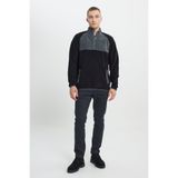 AC&Co / Altınyıldız Classics Siyah-açık Melanj Standart Fit Normal Kesim Dik Bato Yaka Desenli Polar Sweatshirt