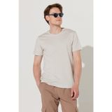 AC&Co / Altınyıldız Classics Slim Fit Bisiklet Yaka Kısa Kol Pamuklu Erkek Tişört Gri