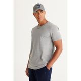 AC&Co / Altınyıldız Classics Slim Fit Bisiklet Yaka Kısa Kol Pamuklu Erkek Tişört Koyu Gri