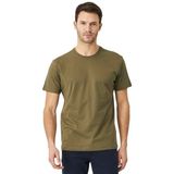 AC&Co / Altınyıldız Classics Slim Fit Dar Kesim %100 Pamuk Bisiklet Yaka Kısa Kollu Tişört, Renk Haki, Beden XS