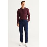 AC&Co / Altınyıldız Classics Slim Fit Dar Kesim Beli Bağlamalı Yan Cepli Erkek Pantolon Lacivert