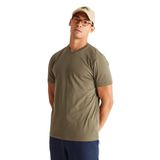AC&Co / Altınyıldız Classics Slim Fit Dar Kesim V Yaka Pamuklu V Yaka Kısa Kollu Tişört, Renk Haki, Beden S