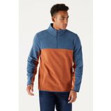 AC&Co / Altınyıldız Classics Standart Fit Dik Yaka İçi Polarlı Çift Renk Polar Sweatshirt, Renk Indigo-Kiremit, Beden XL