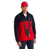 AC&Co / Altınyıldız Classics Standart Fit Dik Yaka İçi Polarlı Çift Renk Polar Sweatshirt, Renk Lacivert-Kırmızı, Beden M