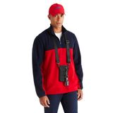 AC&Co / Altınyıldız Classics Standart Fit Dik Yaka İçi Polarlı Çift Renk Polar Sweatshirt, Renk Lacivert-Kırmızı, Beden S