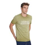 AC&Co / Altınyıldız Classics Standart Fit Normal Kesim %100 Pamuk Baskılı Bisiklet Yaka Tişört, Renk Haki, Beden S