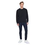 AC&Co / Altınyıldız Classics Standart Fit Normal Kesim 2 İplik Recycle Pamuklu Bisiklet Yaka Sweatshirt, Renk Siyah, Beden 2XL