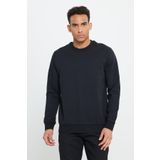 AC&Co / Altınyıldız Classics Standart Fit Normal Kesim 2 İplik Recycle Pamuklu Bisiklet Yaka Sweatshirt, Renk Siyah, Beden S