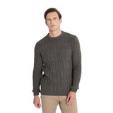 AC&Co / Altınyıldız Classics Standart Fit Normal Kesim Bisiklet Yaka Jakarlı Triko Kazak, Renk Kahverengi, Beden M