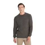 AC&Co / Altınyıldız Classics Standart Fit Normal Kesim Bisiklet Yaka Jakarlı Triko Kazak, Renk Kahverengi, Beden XL