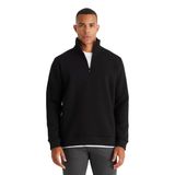 AC&Co / Altınyıldız Classics Standart Fit Normal Kesim İçi Polarlı Bato Yaka Pamuklu Sweatshirt, Renk Siyah, Beden M